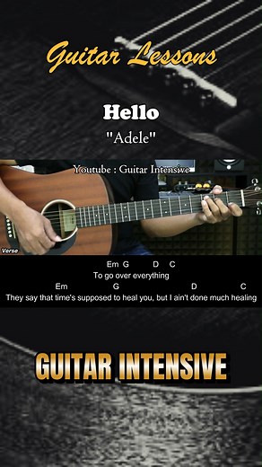 19K views · 129 reactions | Hello - Adele - Easy guitar chords #hello #adele #martinguitar #guitarintensive #acousticcover #acoustic #acousticguitar #tutorialgitarmudah #tutorialgitar #easychords | Guitar Intensive | Facebook