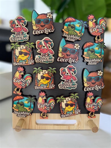 Handmade Wooden Miami Magnets, Tropical Florida Souvenir, 2 Inches - Etsy