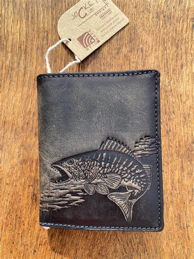 Hand-tooled Trout Fishing Leather Bifold Wallet - RFID Blocking, Distressed Full-grain Leather, Men's Outdoor Gift - Etsy