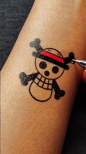 Easy One Piece Logo Temporary Tattoo Design.................#tattoo #art #drawing #onepiece #anime