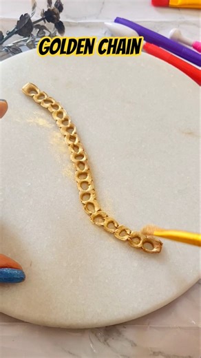 How to make Golden chain out of fondant #viral #art #cakedecorating #craft #shortsvideo #shorts #fyp