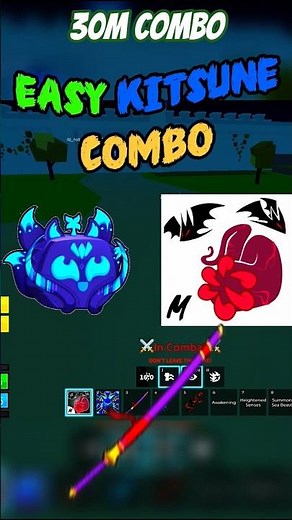 Best Kitsune Sanguine Art One Shot Combo In Blox Fruits! 🔥 #bloxfruits #roblox #kitsune #shorts