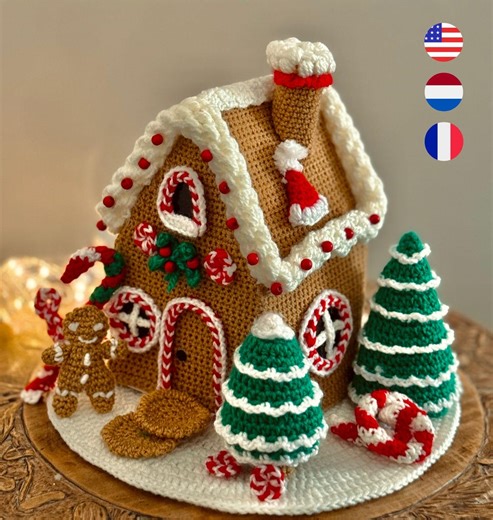Christmas Gingerbread House Crochet Pattern, Christmas Tree Crochet, Amigurumi, Noel Crochet, Kerst Haakpatroon, English/dutch/français - Etsy Ireland
