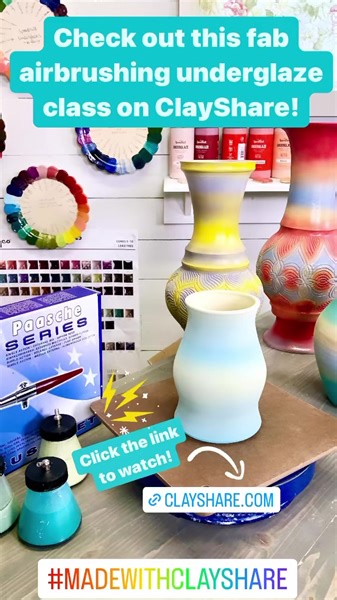 7.8K views · 37 reactions | Learn how to airbrush underglaze and...
