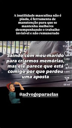 Eis que surge mais uma trend que minimiza o impacto que as atitudes masculinas causam nas mulheres... eu entendo, já fui uma dessas mulheres que insistia muito pro marido tirar uma foto com um sorriso vez que todas as fotos que ele tinha comigo ou com a família parecia que ele estava num enterro ou perdido uma aposta. Isso são micro agressões, mulheres centralizam sua vida na família e orbitam a presença masculina tornando a dinâmica familiar possível e confortável para o homem enquanto homens m