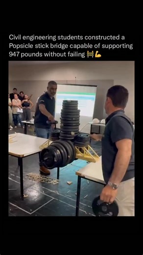 Curious Matters on Instagram: "A bridge made entirely from popsicle sticks held nearly half a ton of weight before finally collapsing — and it wasn’t a matter of luck.⁠ ⁠ Civil engineering students designed it using the same core principles found in real-world bridges: proper load distribution, triangulation, tension versus compression, and efficient use of materials. Scaled down to wooden sticks and glue, every structural rule still applied.⁠ ⁠ By forming precise truss systems, the load was sha