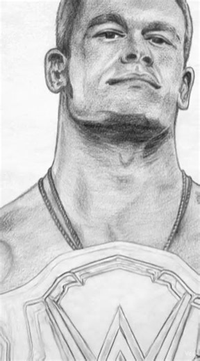John Cena Pencil Sketch Drawing | WWE Superstar Portrait Art | Step by Step #colourful art #drawing