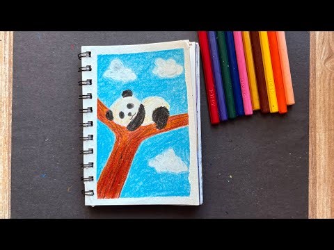 Easy Cute Panda on Tree Drawing for Kids | Step by Step