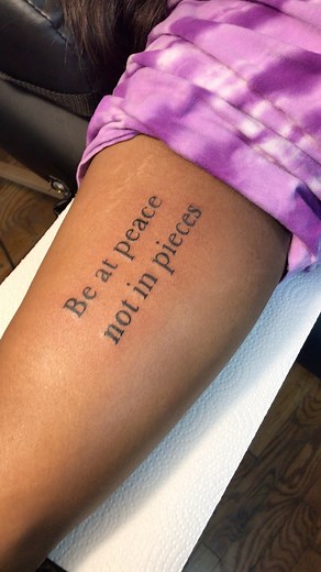 276K views · 2K reactions | P E A C E n o t P I E C E S . .did this affirmations tattoo for a client wanting a reminder to always choose peace #tattoos #tattooartist #explore #fyp | Allex Redd Ink | Facebook