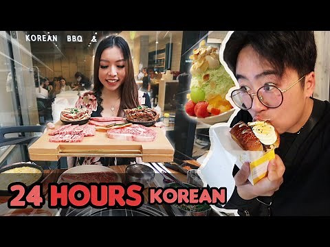 24 Hours of Eating KOREAN Food ft. Egg Toast, KBBQ and Patbingsu!