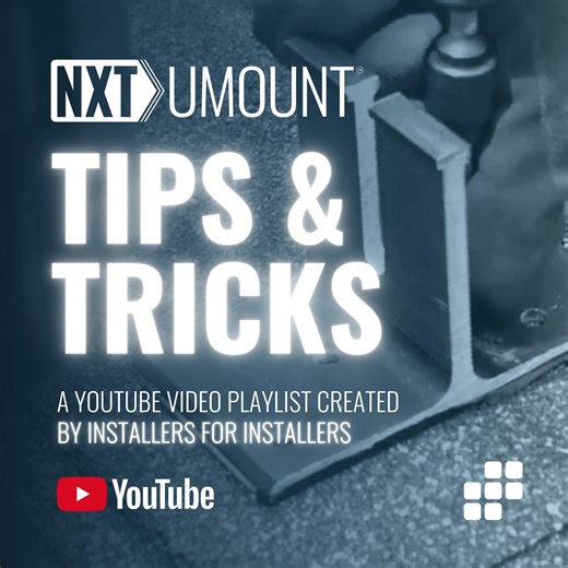 Take your solar installations to the NXT level with our NEW NXT UMOUNT™ Tips & Tricks video playlist on YouTube! Dive into the innovative world of our NXT UMOUNT™ system, where efficiency meets simplicity. Whether you're cutting the rail, utilizing the internal rail splice, or mastering the art of the hidden end clamp, we've curated essential tips and tricks to boost your efficiency and expertise. #NXTUMOUNT #SolarTipsandTricks #HiddenEndClamp #ButylAttachments Watch now: https://www.youtube.com