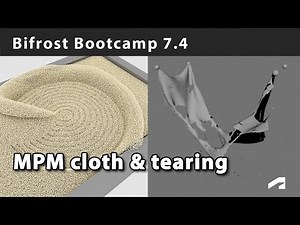 Bifrost Bootcamp 7.4 - Simulating cloth with MPM