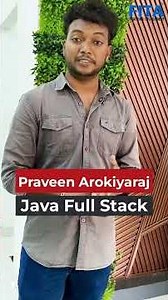 Praveen Arogyaraj has successfully completed the Java Full Stack course at FITA Academy 🎓 #fita