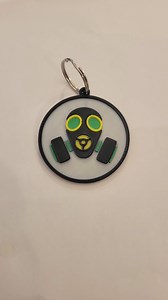 3D Printed Biohazard Gas Mask Keychain: Zombie Bag Tag - Etsy