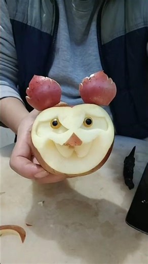 Amazing Apple Art Teddy Bear Shape Carving TutorialEasy Apple Teddy Bear Carving for Beginners