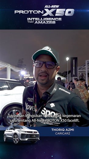 The All-New PROTON X50 isn’t just about turning heads — it’s about redefining the entire driving experience. With a bold new design, a cabin that feels more premium than ever, and a smoother, more refined engine, this SUV continues to set new standards in its segment. Thoriq Azmi from Caricarz was especially impressed by the upgraded infotainment system, now featuring wireless Apple CarPlay and Android Auto for effortless connectivity. Every detail has been designed to make each journey smarter,