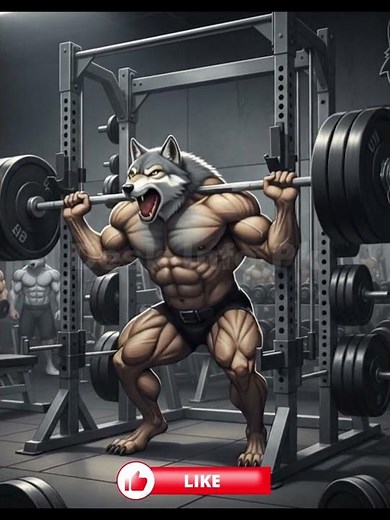 Alpha Wolf Leg Day Heavy Barbell Squats.. #wolf #wolffamily #wildlife #workout #legday .