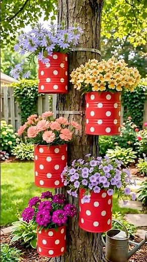 Easy DIY Garden Decoration Flower Pots with Cans 🌹🌿 #shorts
