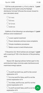 15) If the scale parameter v₀ = 5 m/s, what is the average wind... | Filo