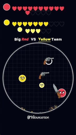 Bouncing Ball Duel --- Red vs Yellow