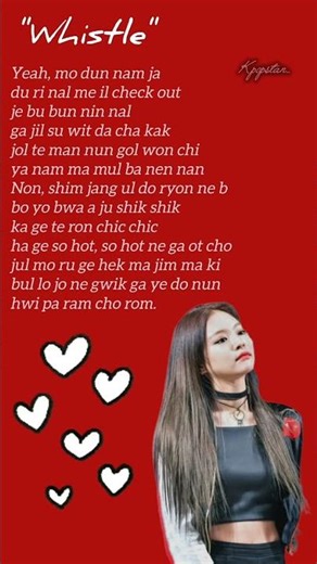 "Whistle"~ 'BLACKPINK' Jennie ♥️ Lyrics #kpop #blackpink #jennie #kpopstan