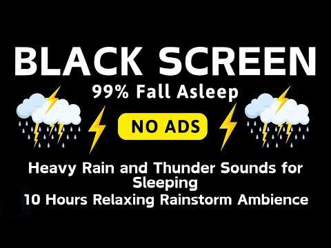 🔴 Heavy Rain and Thunder Sounds for Sleeping - Black Screen 💧| Pure Relaxation Sounds 💧