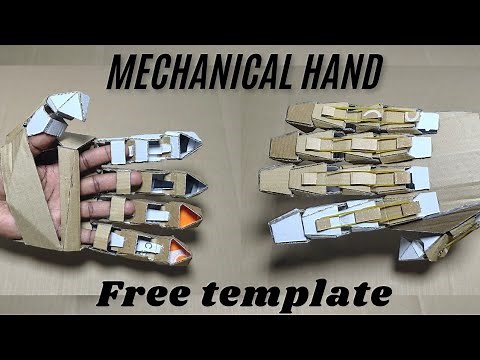 How to Make a Mechanical hand out of cardboard at Home / FREE TEMPLATES / Robotic Arm Working model