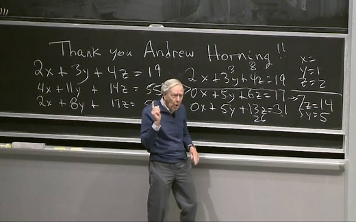 【熟肉】MIT线代大师Gilbert Strang的最后一节线性代数课（老爷子退休了）（Eliza_Island个人翻译）