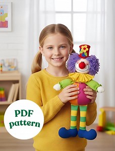 Clown Doll Sewing DIY Circus Plushie (35cm Doll) (PDF Pattern - Etsy Canada