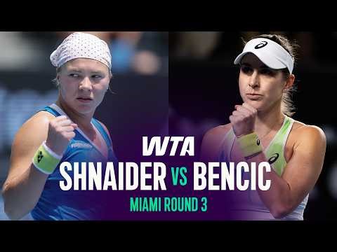 Diana Shnaider vs. Belinda Bencic | 2026 Miami Open Round 3 | WTA Match Highlights