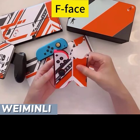 Cute Skin Sticker Compatible with Nintendo Switch OLED, Kawaii Cartoon Vinyl Decal, Pretty Pattern Full Set Wrap Protective (Rainbow)