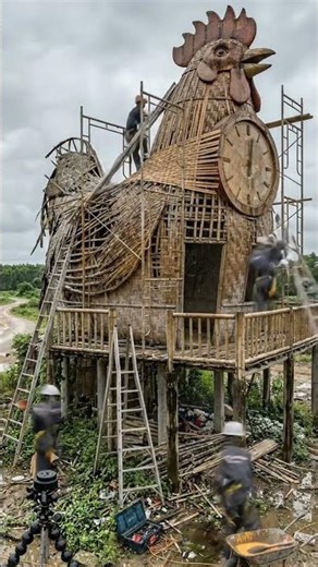 Giant Rooster Clock House Restoration Timelapse: From Ruin to Viral-Ready #shorts