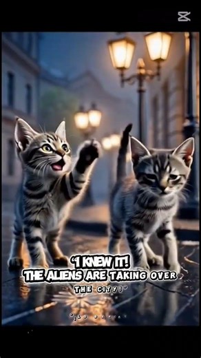 Los Gatos de Negro y el “Alien” de la Calle 👽🐱 | Cat Agents vs Alien Mouse#shorts