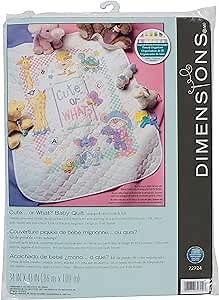 Dimensions Stamped Cross Stitch 'Cute or What?' DIY Baby Quilt, 34" x 43"