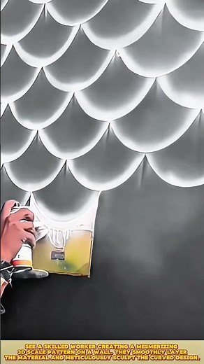 Skilled Worker Decorative Wall Creating Scallop Texture #workprocess #walldecor