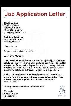 ✉️ Job Application Letter Sample | English learning | #englishplanet786 #shorts