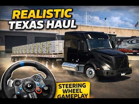 Volvo VNX Realistic Texas Delivery – Roof Tiles Haul Steering Wheel Gameplay