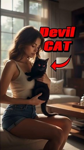 😼 Devil Cat Caught on Camera — You Won’t Believe #DevilCat #CreepyPets #ScaryShorts