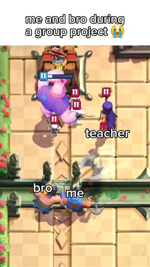 Me and bro during a group project 😭💀 #clashroyale #shorts