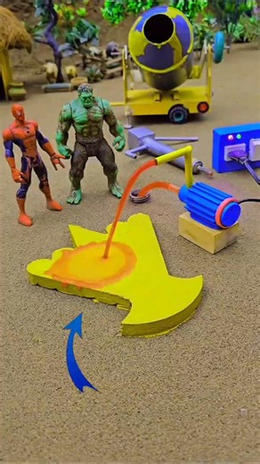 Mini waterpump science project with one big arrow shape concrete & mixer diy tractor ||Video No.168🔥