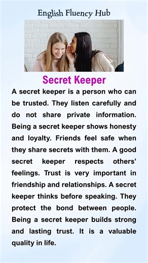 Secret Keeper | English Reading Topics #English #learnEnglish #reading #englishlanguage #englishlearning | English Fluency Hub