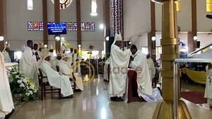 2.7K views · 93 reactions | WATCH: Laying on of hands and prayer of ordination for the Bishops-elect; Most Rev. Anthony Narh Asare (Titular Bishop of Castellum in Numidia) and Most Rev. John Kobina Louis (Titular Bishop of Fesseë). #AsaaseRadio | Asaase 99.5 | Facebook