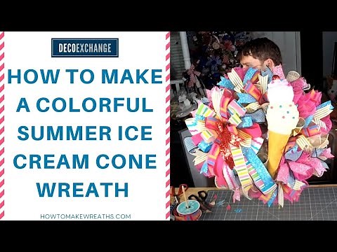 How To Make A Colorful Summer Ice Cream Cone Wreath | DIY Summer Wreath | Live Replay- DecoExchange