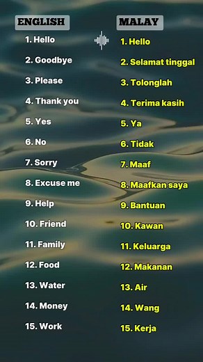 Learn Malay Words for Daily Use with #wahidofficial