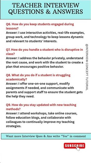 Teacher Interview Questions & Answers | Guaranteed Selection Tips||