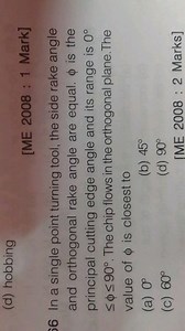 In a single point turning tool, the side rake angle and orthogo... | Filo