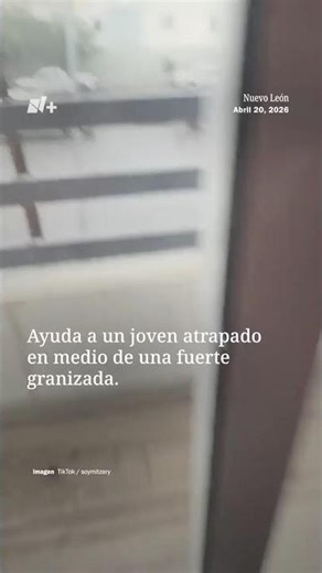 Woman helps young man trapped in hailstorm