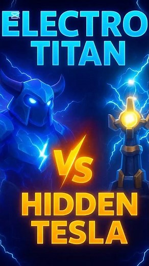 Electro Titan vs Hidden Tesla ⚡ Who Wins in Clash of Clans? #coc #cocshorts