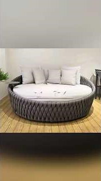 Luxury Round Garden Daybed – Waterproof Wicker & Woven Rope Design