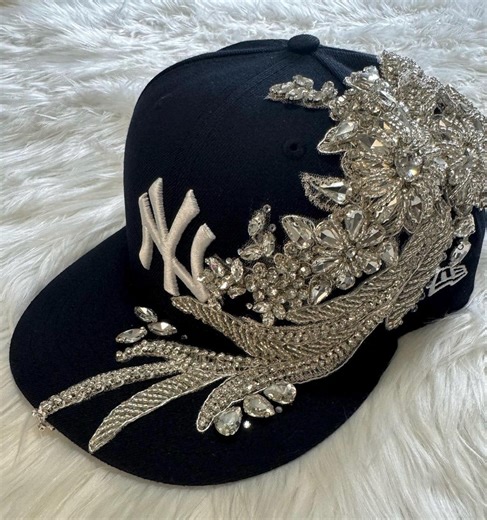 Customizable Rhinestone Baseball Cap: Embellished NY Bling Hat - Etsy